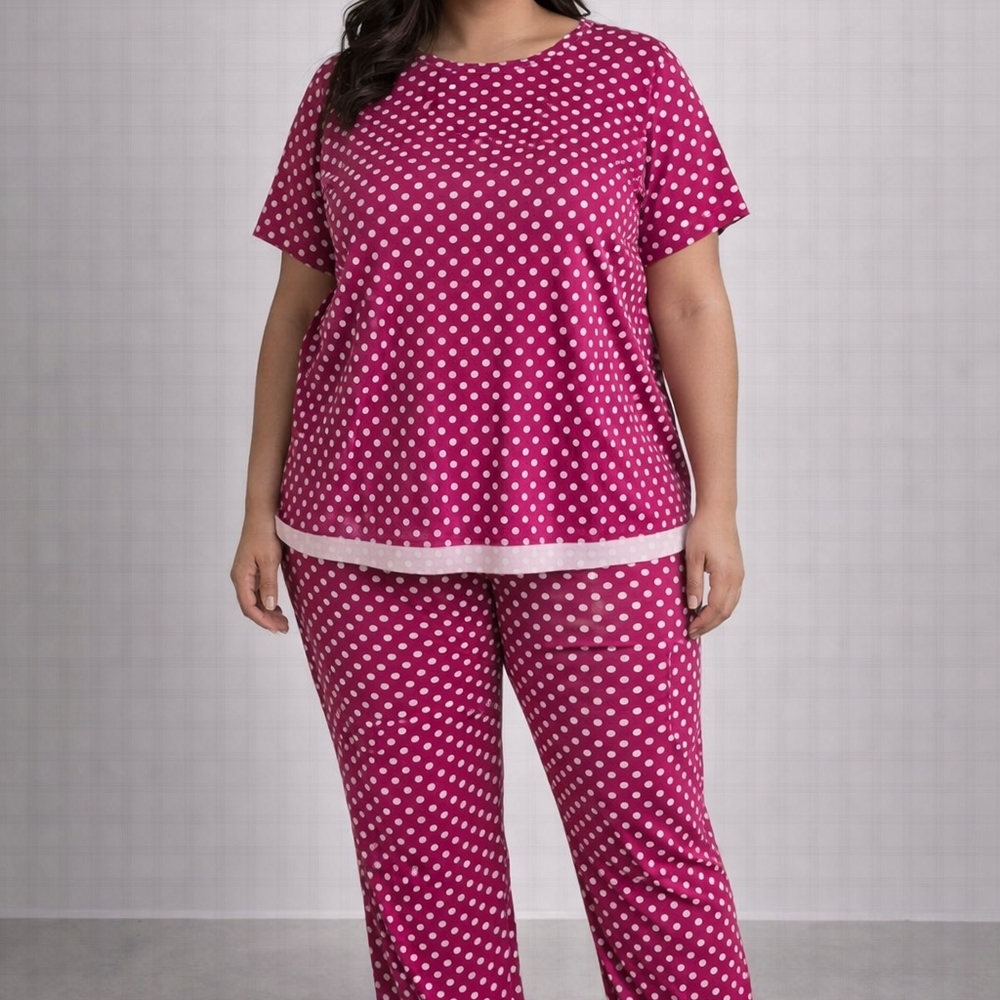 Secret Treasures Pink Polka Dot Pajama Set